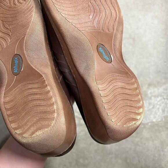 Softwalk Amber Dark Brown Leather Clogs Size 9.5W Wide Comfort Slip On - Picture 6 of 7